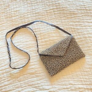 Elegant Beaded Clutch in Silver and Gray